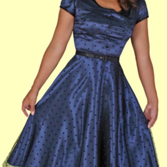 STOP STARING True Blue Dress NWT Swing Rockabilly - Picture 7 of 7